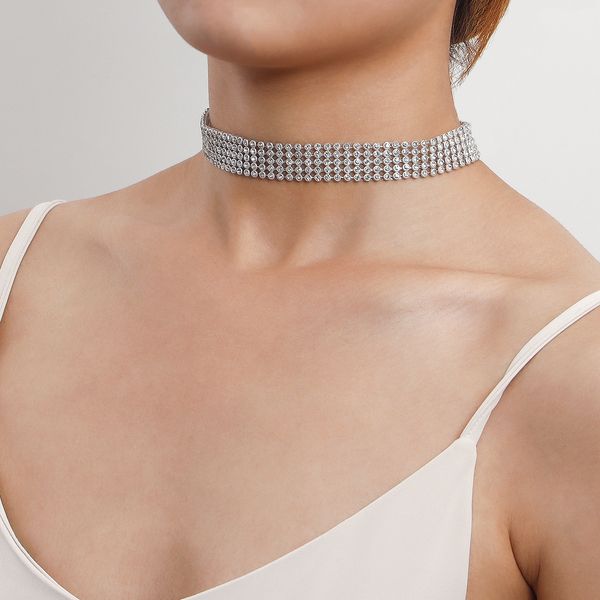 niche design accessories fashion jewelry choker personality nightclub necklaces short collarbone chain element multi-layer full drill neckla, Silver
niche design accessories fashion jewelry choker personality nightclub necklaces short collarbone chain element multi-layer full drill neckla, Silver