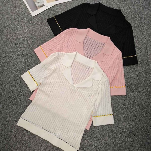 2023 runway sweater pullover short sleeve lapel neck flora print white pink black fashion casual women clothes yl, White;black
2023 runway sweater pullover short sleeve lapel neck flora print white pink black fashion casual women clothes yl, White;black