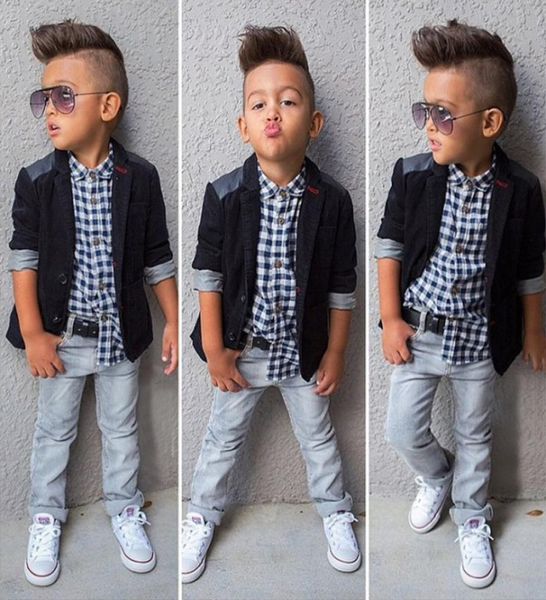 baby boys gentlemen suit coatplaid shirtjeans 3 pieces clothing sets kids designer boutique clothes children outfits c62856423567, White
baby boys gentlemen suit coatplaid shirtjeans 3 pieces clothing sets kids designer boutique clothes children outfits c62856423567, White