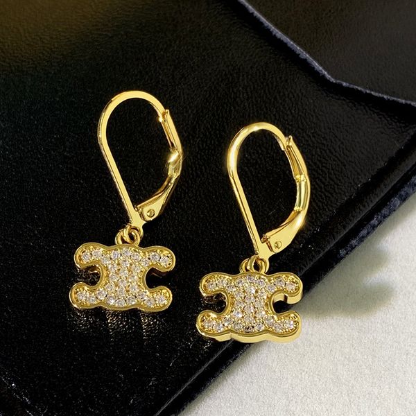 new designed triomphe arch full diamonds pendant earrings in brass with gold shiny women ear hoops designer jewelry ce line90113, Golden;silver
new designed triomphe arch full diamonds pendant earrings in brass with gold shiny women ear hoops designer jewelry ce line90113, Golden;silver