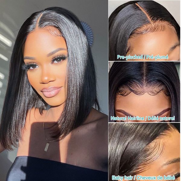 bone straight bob human hair t lace front wigs for women pre plucked brazilian short bob 4x4 closure wig, Black;brown
bone straight bob human hair t lace front wigs for women pre plucked brazilian short bob 4x4 closure wig, Black;brown