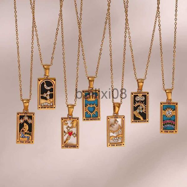 pendant necklaces 2023 new design christmas jewelry gift colorful gometric meaningful moon sun lover stainless steel tarot neckles for women, Silver
pendant necklaces 2023 new design christmas jewelry gift colorful gometric meaningful moon sun lover stainless steel tarot neckles for women, Silver