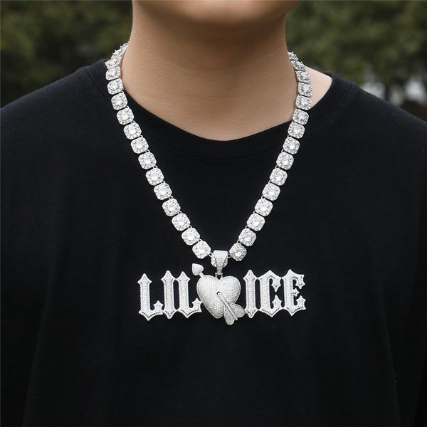 customized name english splice letter necklace hip hop diamond heart burr letter design pendant necklace, Silver
customized name english splice letter necklace hip hop diamond heart burr letter design pendant necklace, Silver
