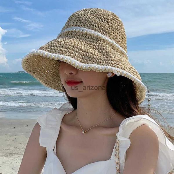 new summer pearl straw hat women wide brim floppy panama hats outdoor travel ladies beach sunscreen cap l230620, Blue;gray
new summer pearl straw hat women wide brim floppy panama hats outdoor travel ladies beach sunscreen cap l230620, Blue;gray