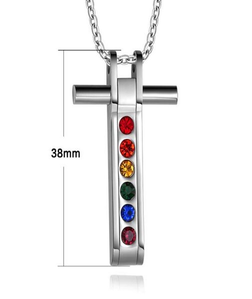 stainless steel cross pendant necklace with rainbow stone gay lesbian jewelry6988355, Silver
stainless steel cross pendant necklace with rainbow stone gay lesbian jewelry6988355, Silver
