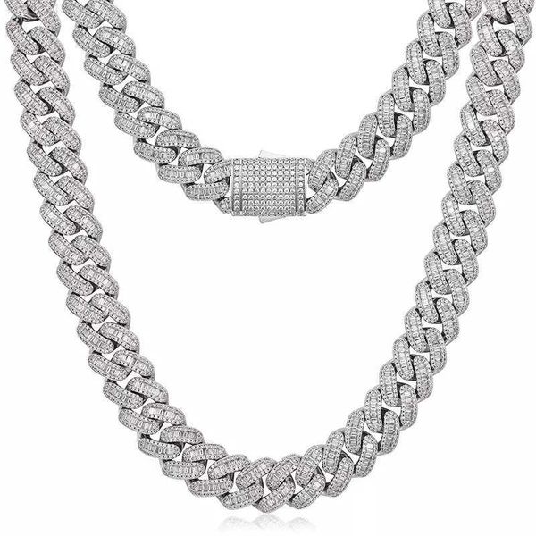 iced out custom bling buguette vvs moissanite diamond pass diamond tester miami cuban link chain necklace, Silver
iced out custom bling buguette vvs moissanite diamond pass diamond tester miami cuban link chain necklace, Silver