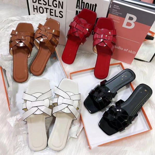 designer ys sandal woman slipper fashion slider insole sl slide tribute flat wedges mules in smooth patent leather intertwining straps platf, Black
designer ys sandal woman slipper fashion slider insole sl slide tribute flat wedges mules in smooth patent leather intertwining straps platf, Black