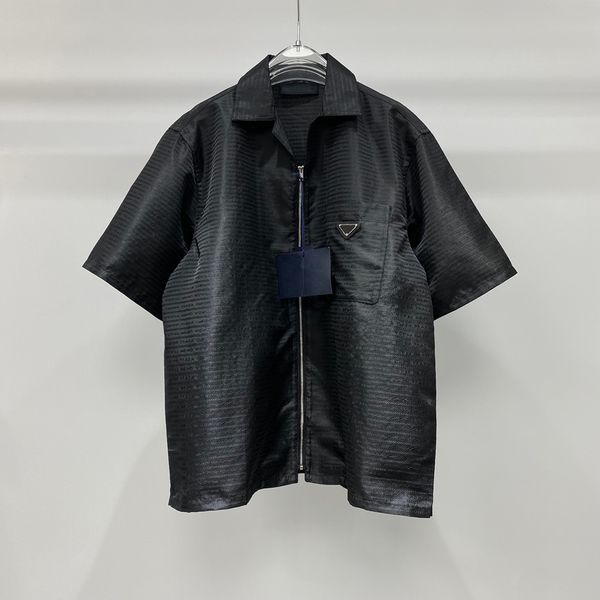 highend brand mens shirt exquisite jacquard nylon european size short sleeved shirt luxury designer black casual zipper shirt, White;black
highend brand mens shirt exquisite jacquard nylon european size short sleeved shirt luxury designer black casual zipper shirt, White;black