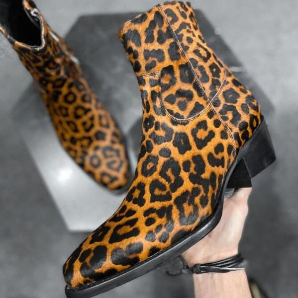 leopard print genuine leather mens ankle boots fashion high zipper boots shoes hombre sapatos big size 38-46, Black
leopard print genuine leather mens ankle boots fashion high zipper boots shoes hombre sapatos big size 38-46, Black