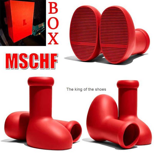 big red boot designer mschf astro boy boots thick bottom rubber rain booties oversized mens women kids size 26-48, Black
big red boot designer mschf astro boy boots thick bottom rubber rain booties oversized mens women kids size 26-48, Black