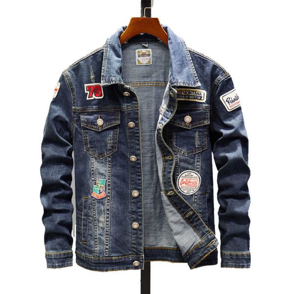 new spring and autumn arms badge men's blue stone mill denim jacket leather jackets brand men styles jaqueta motorcycle, Black
new spring and autumn arms badge men's blue stone mill denim jacket leather jackets brand men styles jaqueta motorcycle, Black