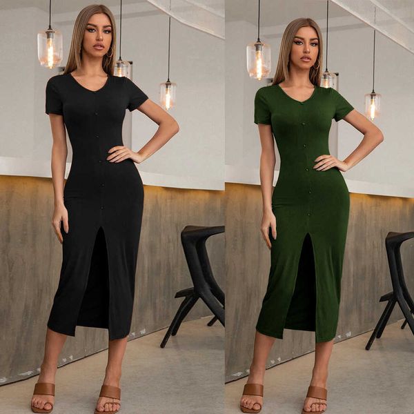 casual dresse 2023 women's slim fit split knitted mid gth button pullover women's dresses, Black;gray
casual dresse 2023 women's slim fit split knitted mid gth button pullover women's dresses, Black;gray