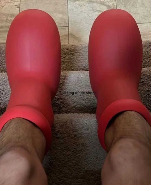 2023 mschf big red boot astro red solid round toe flat rubber boots trendy shoes, Black
2023 mschf big red boot astro red solid round toe flat rubber boots trendy shoes, Black