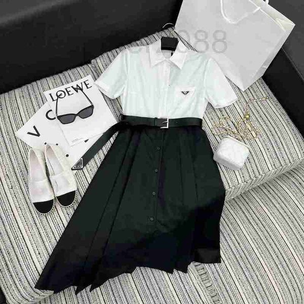 women's blouses & shirts designer 2023 summer new academy style fashion triangle belt contrast color shirt dress women swrj, White
women's blouses & shirts designer 2023 summer new academy style fashion triangle belt contrast color shirt dress women swrj, White