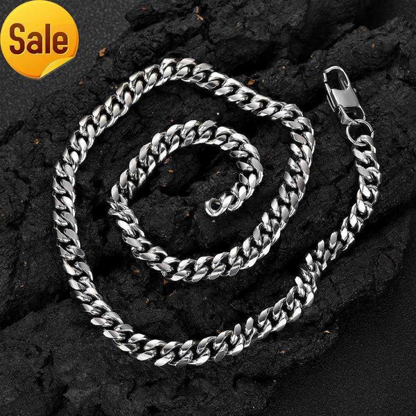 hip hop men's stainless steel necklace denim buckle round grind dense titanium steel cuban chain personalized necklace, Black
hip hop men's stainless steel necklace denim buckle round grind dense titanium steel cuban chain personalized necklace, Black