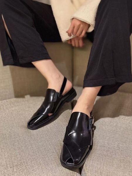 square toe women genuine leather mules sandal vintage summer casual flat shoes buckle strap close toe gladiator sandals female, Black
square toe women genuine leather mules sandal vintage summer casual flat shoes buckle strap close toe gladiator sandals female, Black
