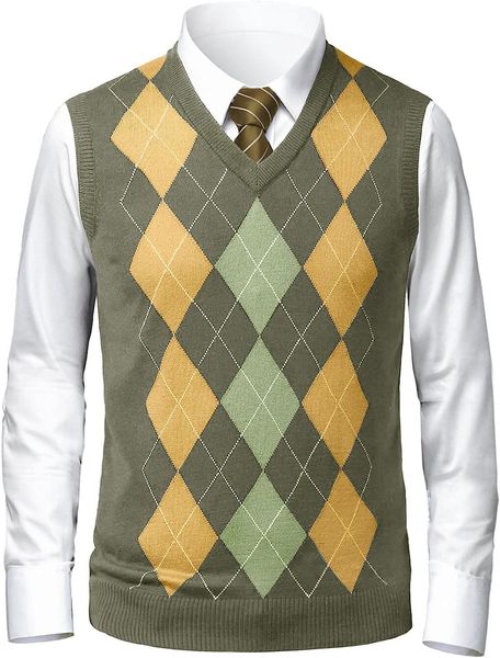 mens argyle sweater vest v neck sleeveless slim fit knitwear pullover knitted rib knit, Black;white
mens argyle sweater vest v neck sleeveless slim fit knitwear pullover knitted rib knit, Black;white