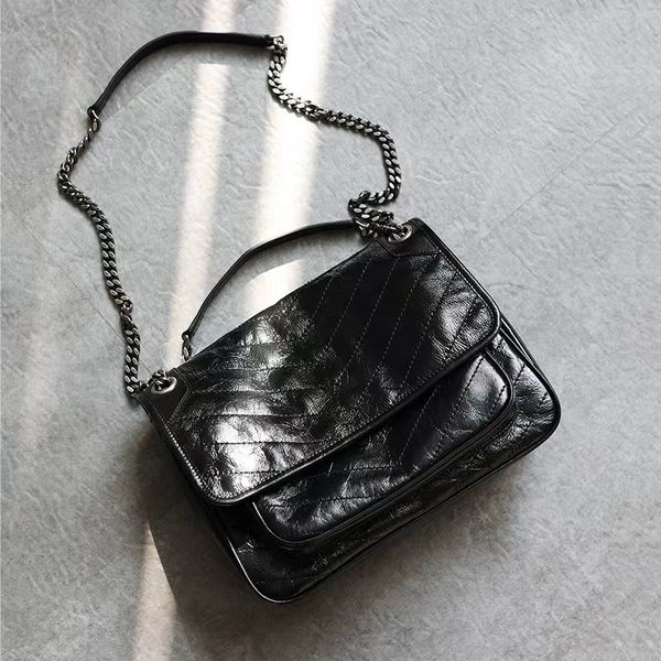 designer luxury women shoulder bag niki oil wax head layer cowhide vintage chain crossbody bag black large capacity handbags
designer luxury women shoulder bag niki oil wax head layer cowhide vintage chain crossbody bag black large capacity handbags