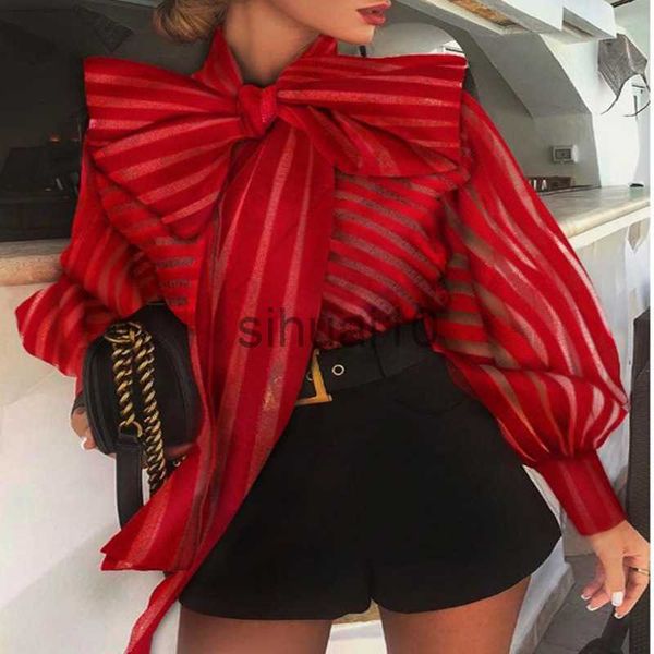 women's blouses shirts europe spring womens red striped organza blouses perspective lace-up bow mesh blusas lantern sleeve black femme, White
women's blouses shirts europe spring womens red striped organza blouses perspective lace-up bow mesh blusas lantern sleeve black femme, White