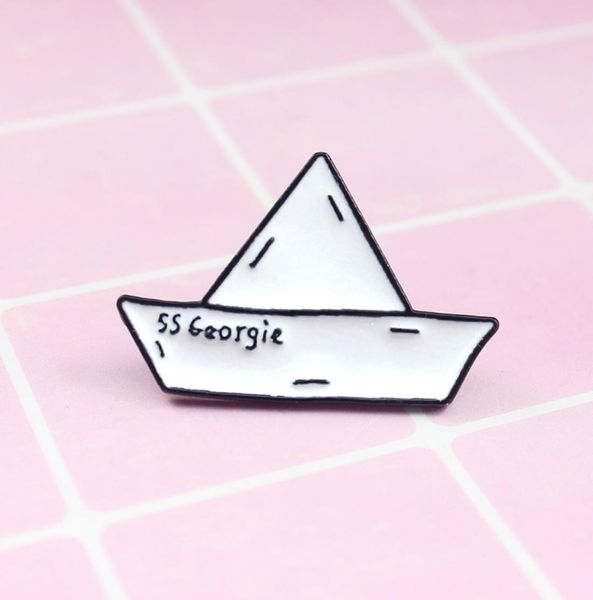 ss georgie paper boat enamel badge cartoon origami brooch paper boat maiden voyage cowboy lapels pin3246277, Gray
ss georgie paper boat enamel badge cartoon origami brooch paper boat maiden voyage cowboy lapels pin3246277, Gray
