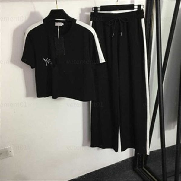 summer short style tee shirt two piece sets womens short-sleeved t shirt with drill letters elasticated high-waisted wide-leg pants designer, Gray
summer short style tee shirt two piece sets womens short-sleeved t shirt with drill letters elasticated high-waisted wide-leg pants designer, Gray