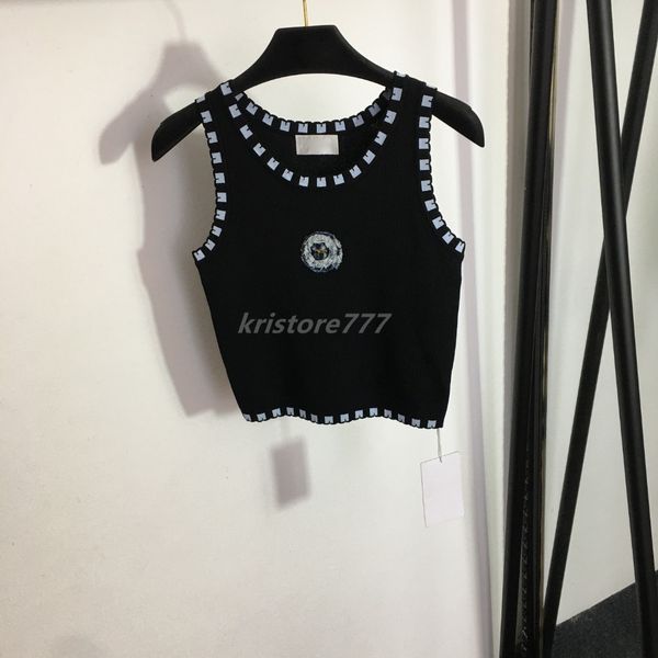 women's t-shirt designer summer knit tee with letter metal sign patch runway crop viscose t shirts clothing high end elasticity pullov, White
women's t-shirt designer summer knit tee with letter metal sign patch runway crop viscose t shirts clothing high end elasticity pullov, White
