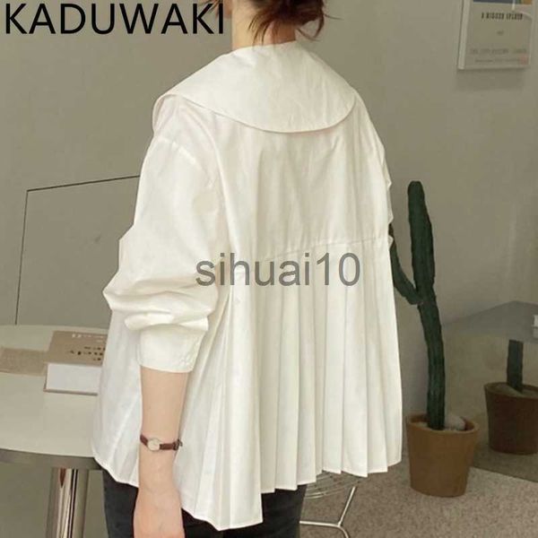 women's blouses shirts sweet peter pan collar back pleated shirt women spring autumn 2023 new loose casual blouse korean chic elegant v, White
women's blouses shirts sweet peter pan collar back pleated shirt women spring autumn 2023 new loose casual blouse korean chic elegant v, White
