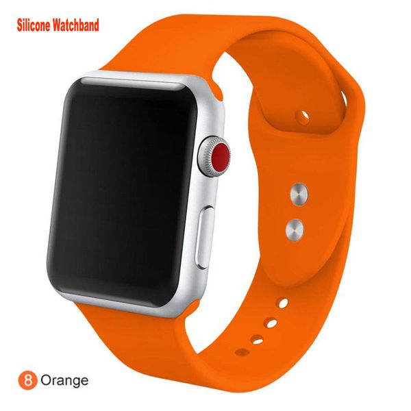 Image of Silicon Smart Straps Bracelet For Apple Watch 44mm 40mm iWatch 42mm 38mm series 7 7 6 SE 5 4 3 2 1 Slicone Smartwatch Belt 45mm 41mm Soft Replacement band strap Watchband