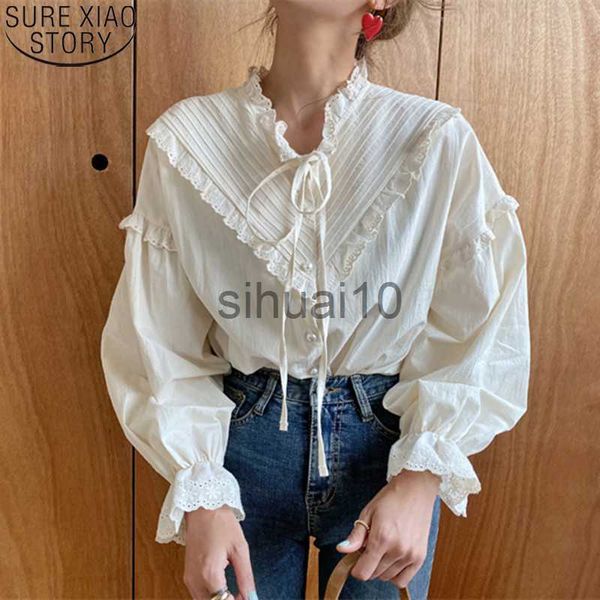 women's blouses shirts 2023 women hollow out vintage casual elegant women shirts solid long sleeve korean style bow loose blouses new, White
women's blouses shirts 2023 women hollow out vintage casual elegant women shirts solid long sleeve korean style bow loose blouses new, White