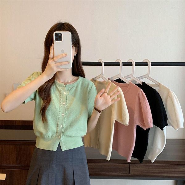 women's t shirts women short sleeve cardigan slim skinny o-neck tee shirt female single breasted all-match knitted vintage crop, White
women's t shirts women short sleeve cardigan slim skinny o-neck tee shirt female single breasted all-match knitted vintage crop, White