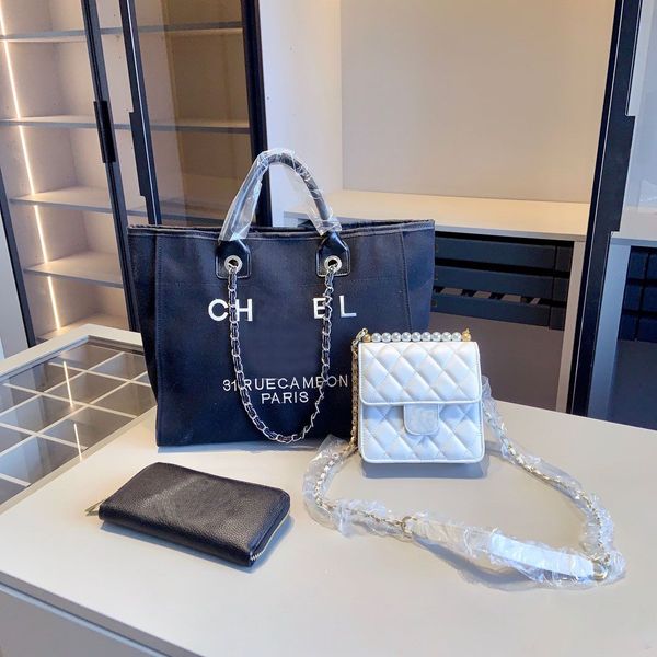 canvas shoulder beach chain combination brand-name female handbag 3-piece bag and designer shopping wallet brand-name bag handbag kqstu
canvas shoulder beach chain combination brand-name female handbag 3-piece bag and designer shopping wallet brand-name bag handbag kqstu