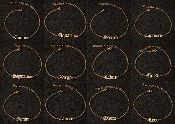 women men anklets chains 12 constellations zodiac sign letter goldsilver ankle bracelet birthday gift stainless steel foot chains5412015, Red;blue
women men anklets chains 12 constellations zodiac sign letter goldsilver ankle bracelet birthday gift stainless steel foot chains5412015, Red;blue
