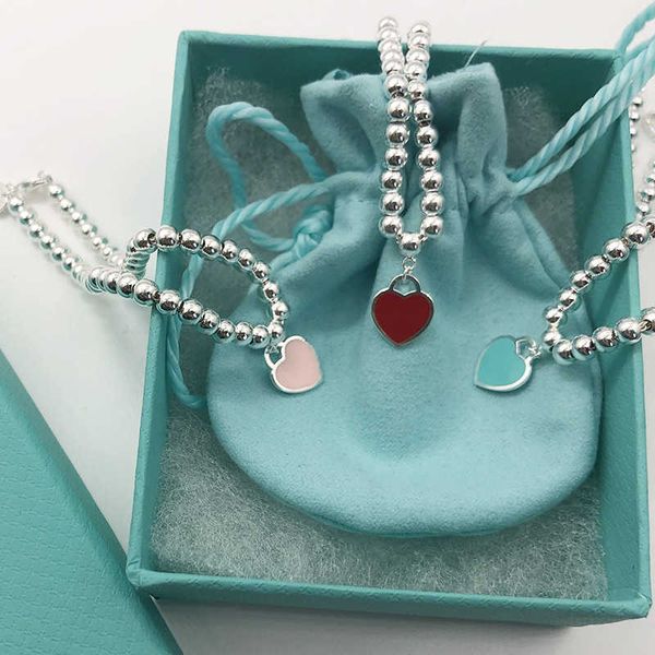 high version tiffay s925 sterling silver love bracelet heart-shaped blue heart pink round beads simple versaayle bracelet enamel heart, Black
high version tiffay s925 sterling silver love bracelet heart-shaped blue heart pink round beads simple versaayle bracelet enamel heart, Black
