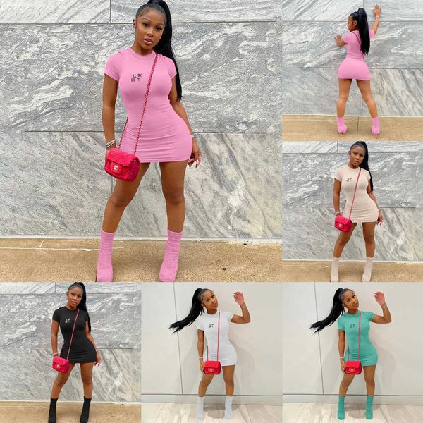 designer dress letter print ribber mini dresses solid color round neck short sleeve bodycon mini skirt 2023 summer casual womens clothing, Black;gray
designer dress letter print ribber mini dresses solid color round neck short sleeve bodycon mini skirt 2023 summer casual womens clothing, Black;gray
