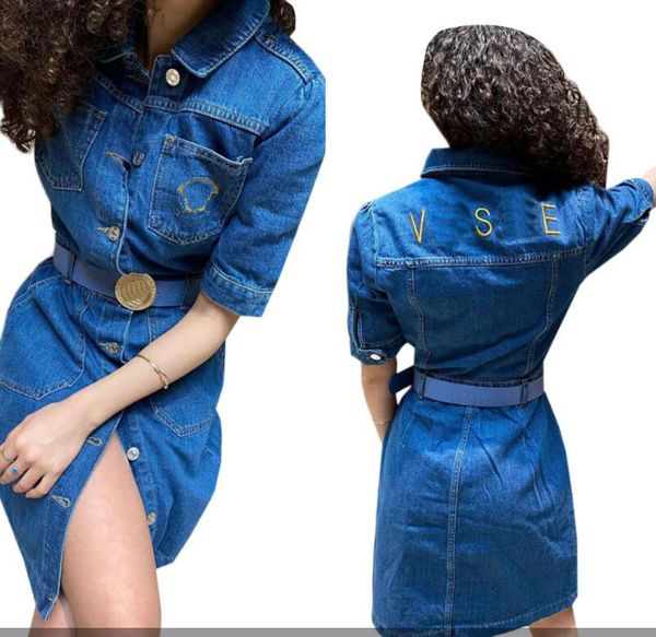 summer tshirt dress for women letter embroidered denim casual dresses lapel long sleeved buttons designer skirt clothing 7052gg, Black;gray
summer tshirt dress for women letter embroidered denim casual dresses lapel long sleeved buttons designer skirt clothing 7052gg, Black;gray