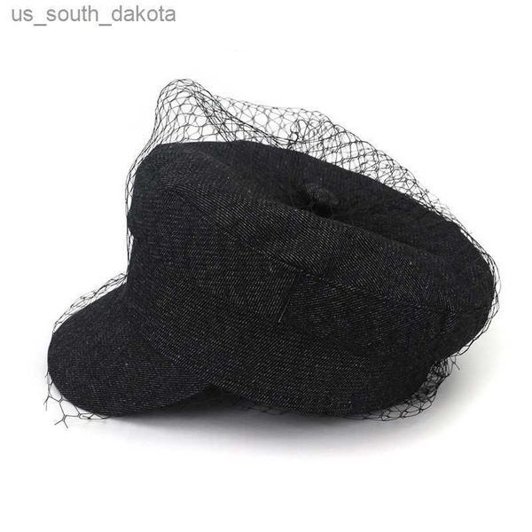 luxury women girls berets denim ladies flat cap with mesh lace fashion street casquette black blue newsboy hat for female l230523, Blue;gray
luxury women girls berets denim ladies flat cap with mesh lace fashion street casquette black blue newsboy hat for female l230523, Blue;gray