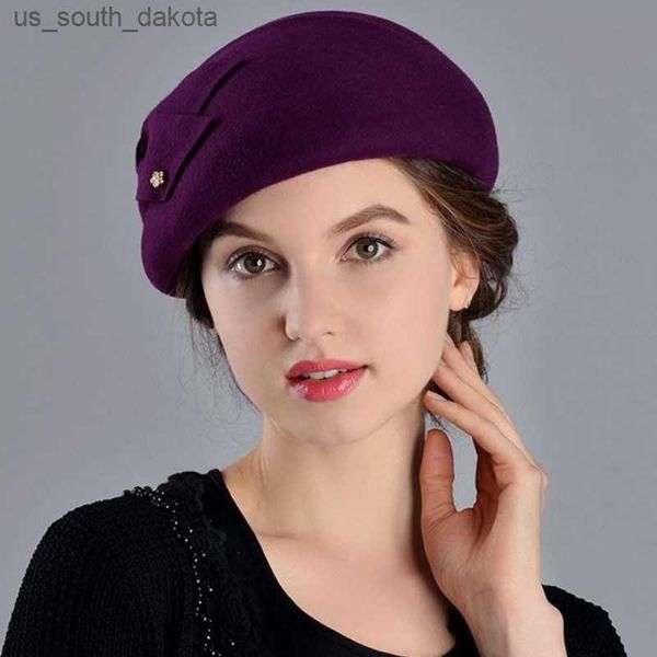 french berets caps for women fashion wool felt fedora hat winter blue purple red church female vintage cloche hats l230523, Blue;gray
french berets caps for women fashion wool felt fedora hat winter blue purple red church female vintage cloche hats l230523, Blue;gray