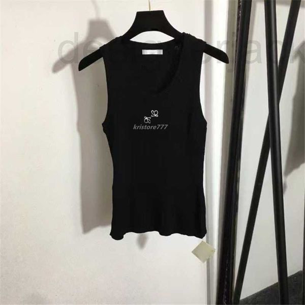 women's t-shirt designer knits vest tee crop with letter embroidery shirts casual runway high end brand elasticity stretch sleeveless, White
women's t-shirt designer knits vest tee crop with letter embroidery shirts casual runway high end brand elasticity stretch sleeveless, White