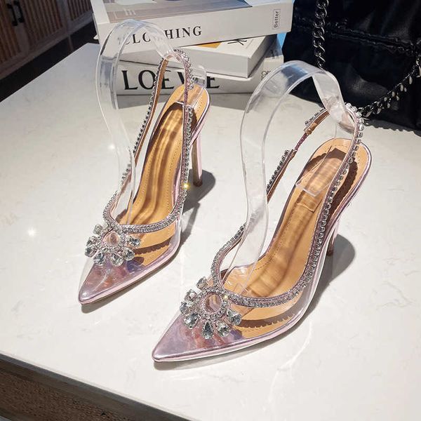 sandals heels baotou women's summer fashion rhinestone large pointed back hollow transparent high, Black
sandals heels baotou women's summer fashion rhinestone large pointed back hollow transparent high, Black