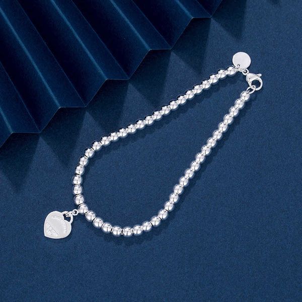 selling item tiffay s925 enamel love heart shaped pendant round bead bracelet blue red pink light luxury women's with logo 6tms, Black
selling item tiffay s925 enamel love heart shaped pendant round bead bracelet blue red pink light luxury women's with logo 6tms, Black