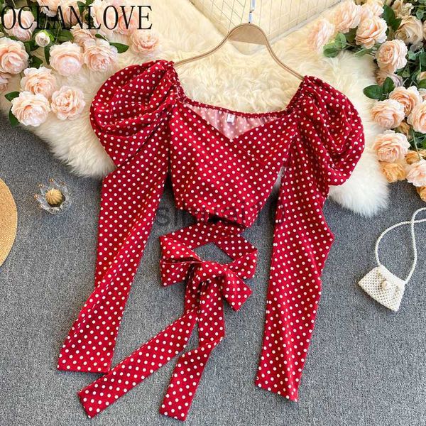 women's blouses shirts oceanlove elegant polka dot irregular drawstring slim waist women's blouse 2021 spring long sleeve square c, White
women's blouses shirts oceanlove elegant polka dot irregular drawstring slim waist women's blouse 2021 spring long sleeve square c, White