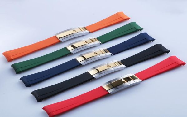 20mm curved end strap and middle gold polished clasp silicone black navy green orange red rubber watchband for rol strap sub gmt d9911890, Black;brown
20mm curved end strap and middle gold polished clasp silicone black navy green orange red rubber watchband for rol strap sub gmt d9911890, Black;brown