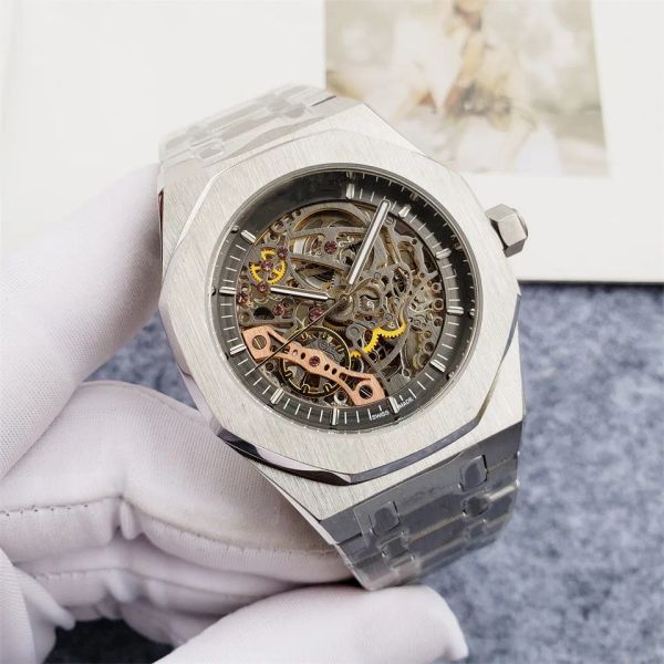 mens watch sapphire glass 42mm skeleton dial automatic mechanical wristwatch steel strap waterproof designer master watches, Slivery;brown
mens watch sapphire glass 42mm skeleton dial automatic mechanical wristwatch steel strap waterproof designer master watches, Slivery;brown