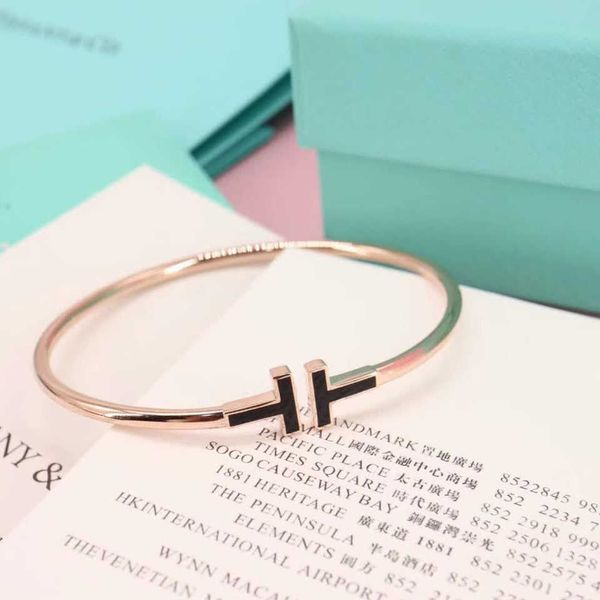 t co series diamond accompanied sterling silver double t bracelet, Black
t co series diamond accompanied sterling silver double t bracelet, Black