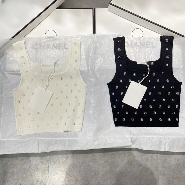 designer women's tanks summer slim fitting sling letter diamond skin friendly vest women tank top, White
designer women's tanks summer slim fitting sling letter diamond skin friendly vest women tank top, White