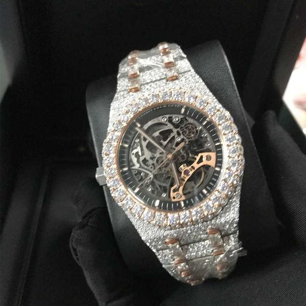 wristwatch new version skeleton vvs1 diamonds watch pass tt rose gold mixed sier mechanical eta movement men luxury iced out sapphire, Silver
wristwatch new version skeleton vvs1 diamonds watch pass tt rose gold mixed sier mechanical eta movement men luxury iced out sapphire, Silver