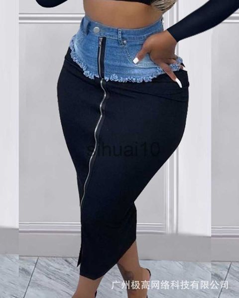 skirts denim patch zipper design maxi skirt women high waist spring summer skirt fashion bottom j230621, Black
skirts denim patch zipper design maxi skirt women high waist spring summer skirt fashion bottom j230621, Black
