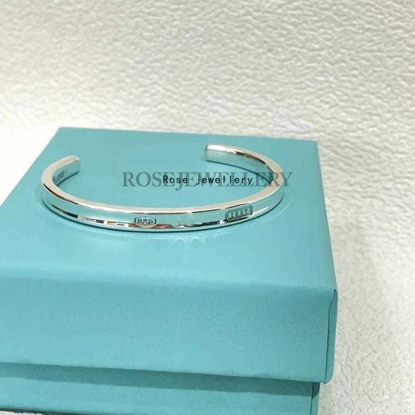 tiffay 925 sterling silver classic logo opening 1837 bracelet with niche design high-end feel light luxury cuff, Black
tiffay 925 sterling silver classic logo opening 1837 bracelet with niche design high-end feel light luxury cuff, Black