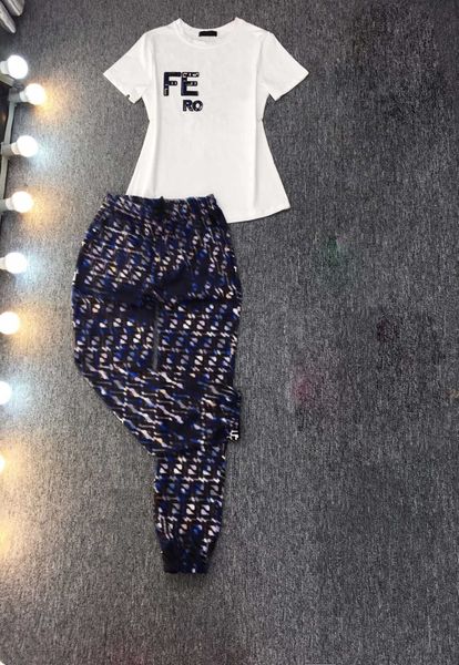 two piece sets fashion cool womens letter embroidery short-sleeved t-shirt colorful double f alphabet pattern slim pants designer clothing f, White
two piece sets fashion cool womens letter embroidery short-sleeved t-shirt colorful double f alphabet pattern slim pants designer clothing f, White