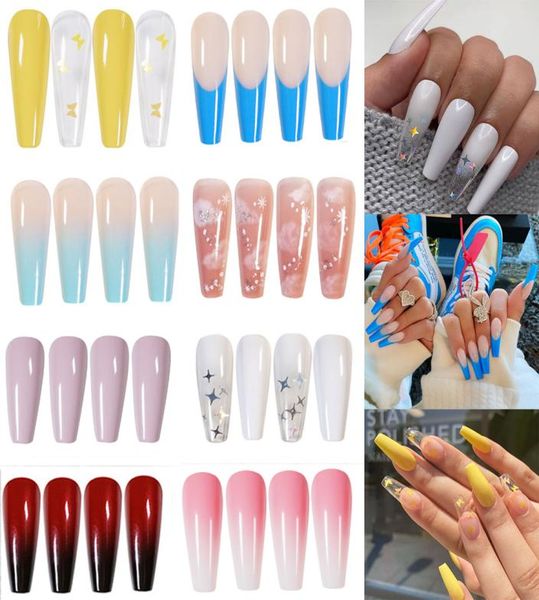 24pcs professional fake nails long ballerina half french acrylic nail tips press on nails full cover manicure beauty tools7302858, Red;gold
24pcs professional fake nails long ballerina half french acrylic nail tips press on nails full cover manicure beauty tools7302858, Red;gold
